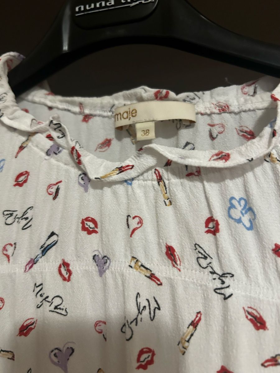 Maje Vestiti: Maje White Printed Dress, size 38, Chic! – Usato da Châtelaine venduto da jejazmaj