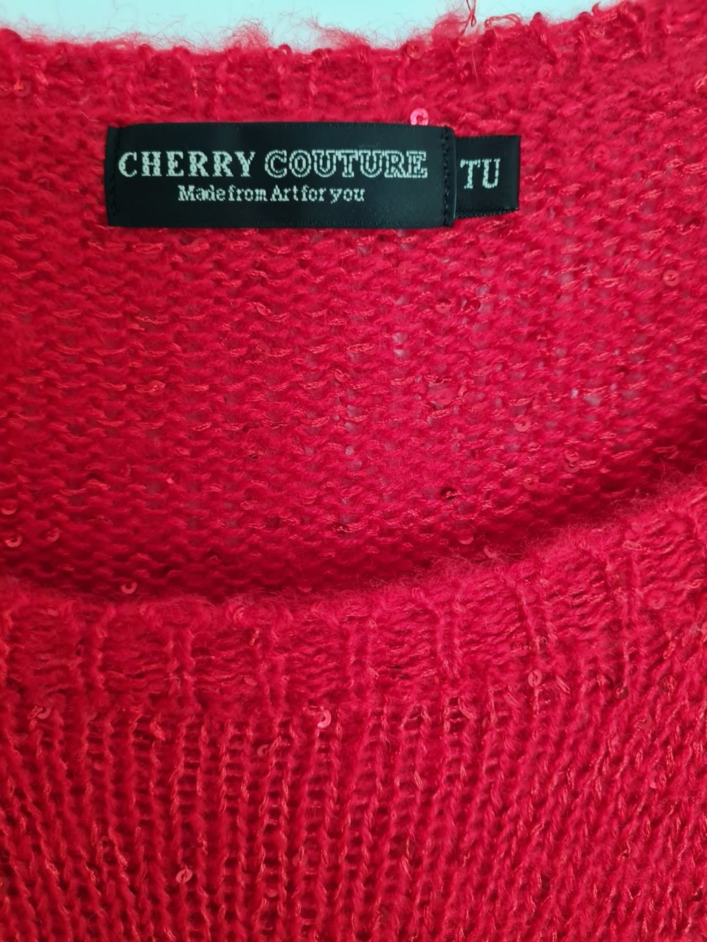 Pullover & Sweatshirts: WINNI PUUH DAMEN PULLOVER GR.M/L ROT MIT PAILLETTEN – Gebraucht aus Steg im Tösstal von goldlionfree 2