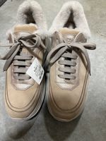 Candice Cooper Sneaker beige 38 mit Lammfell  NEU