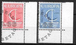 Serie 443 - 444 Europamarken ET Halbmondstempel 26.9.1966