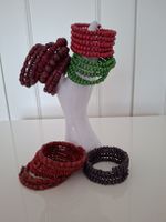 XXL Lot de Bracelets Bohème en Bois – 5 Pièces Colorées