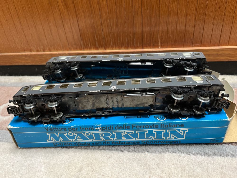 Märklin 4063 FS italienischer Personenwagen 2x, grau, OVP (Gebraucht ...