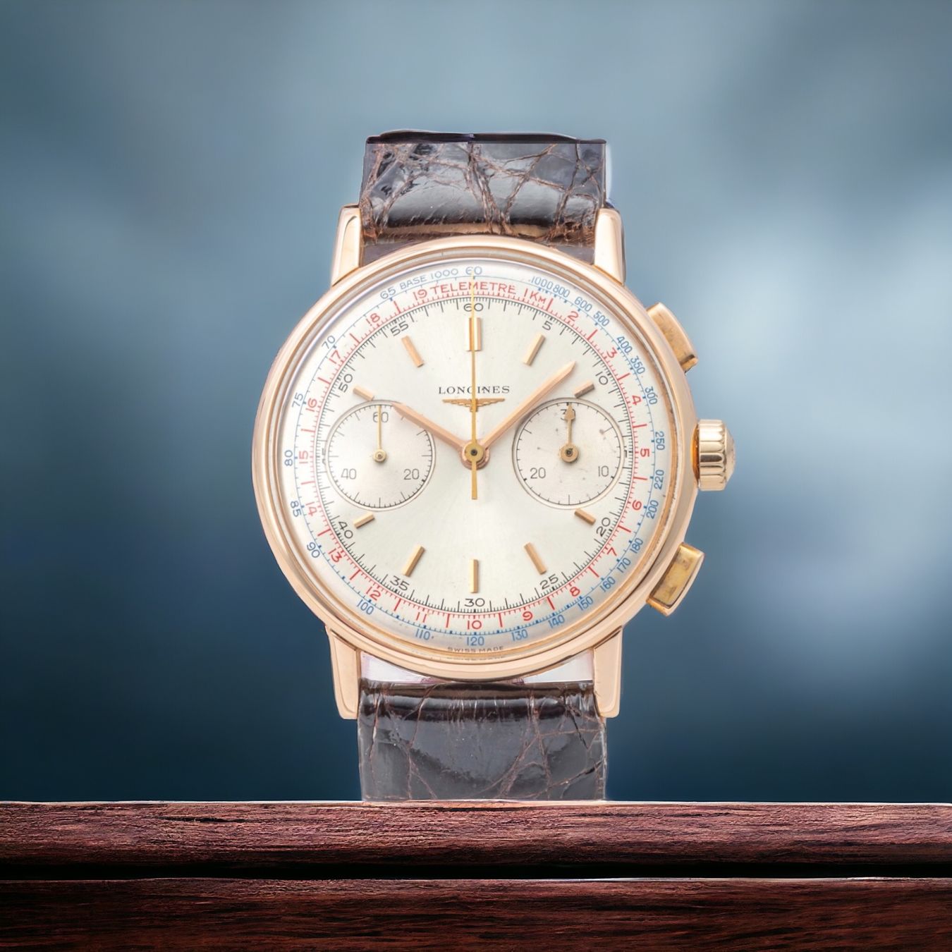 Longines Montres: Longines 18k Rose Gold Flyback Chronograph 1966' Ref. 7414 – D'occasion à Morges par 24time 3