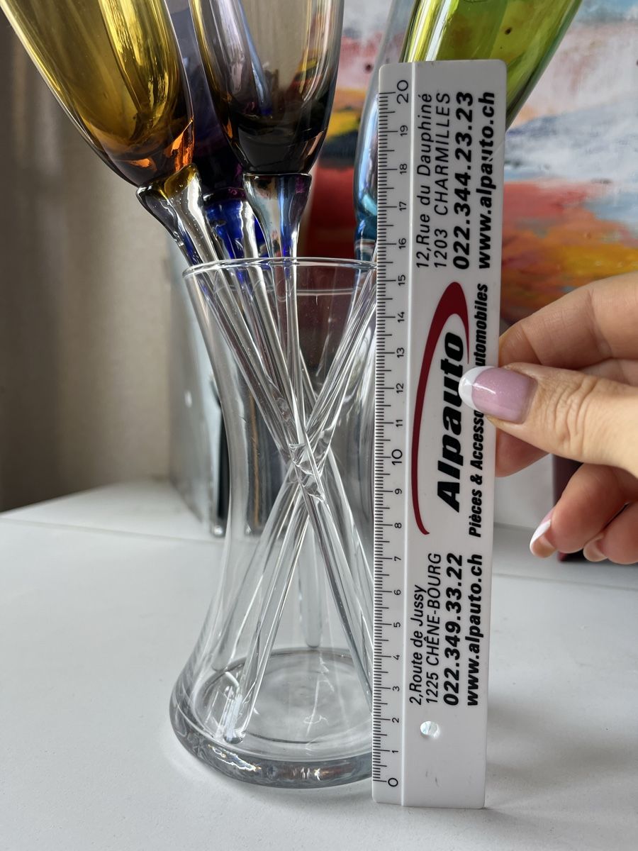 Gläser: 6 Flutes Assorties + Vase set new – Neu (gemäss Beschreibung) aus Chêne-Bougeries von Seetooyoo 5