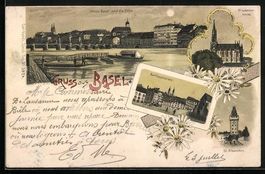 Litho Basel, Gross-Basel und die Fähre,