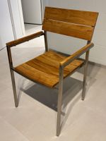 4 Gartenstühle aus Massivholz Teak und Edelstahl