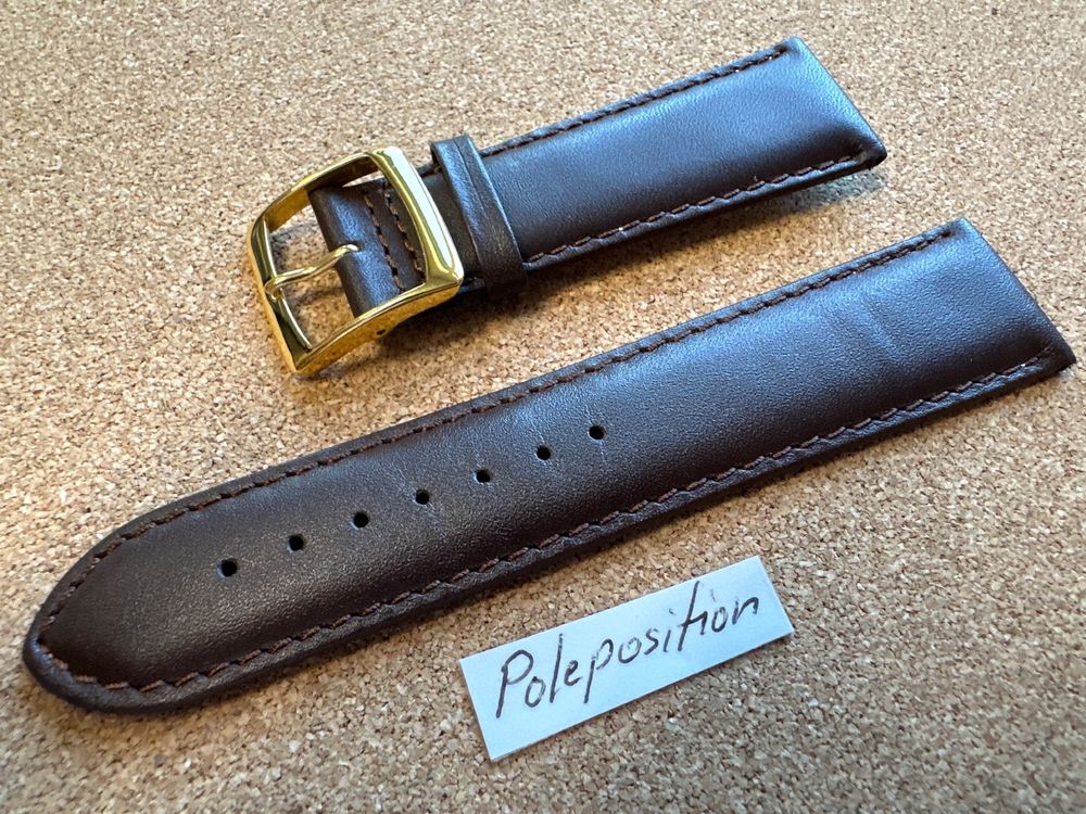 Bracciali & Braccialetti: 24mm Uhrenarmband Leder braun, Schliesse golden – Nuovo (secondo la descrizione) da Courlevon venduto da Poleposition