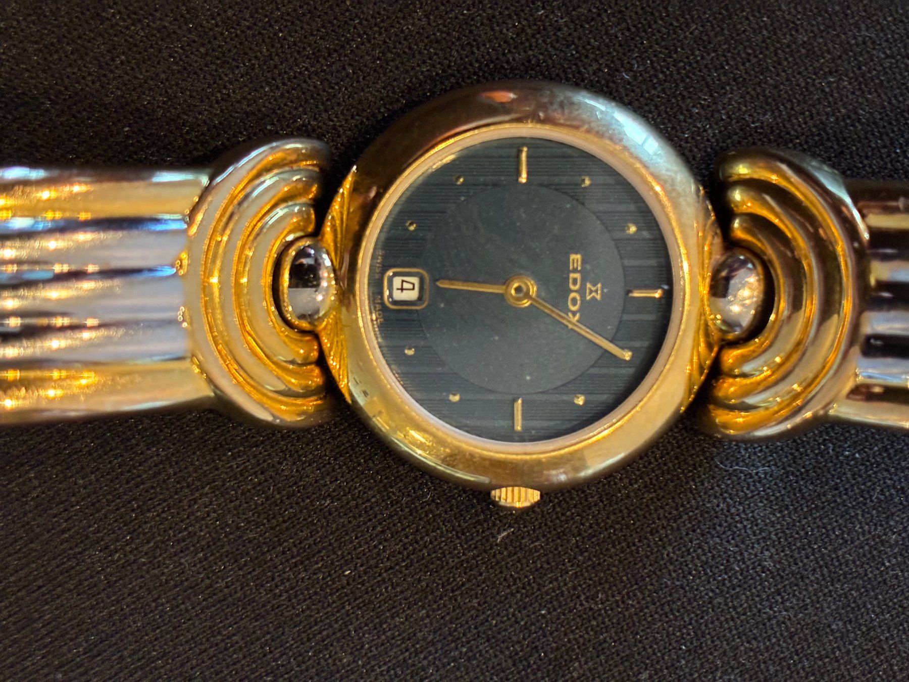 Edox Orologi: Edox Damenuhr Gold/Silber Kombination – Usato da Basel venduto da bas_z5bb 1
