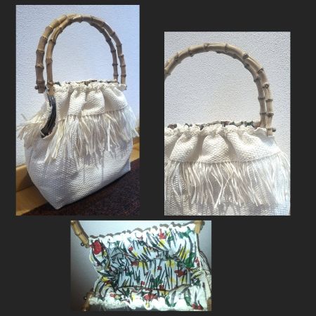 superschöne 50 er Handtasche / Bast 🥰