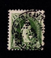Stehende Helvetia SBK Nr.67D Perfin ( gelocht )