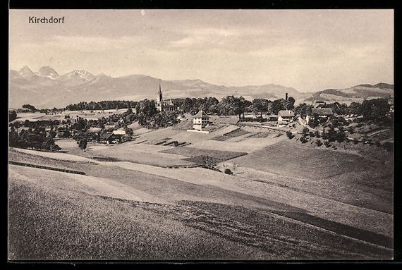 Ansichtskarten: AK Kirchdorf /BE, Panorama mit Kirche – Gebraucht aus Berlin von bartko-reher
