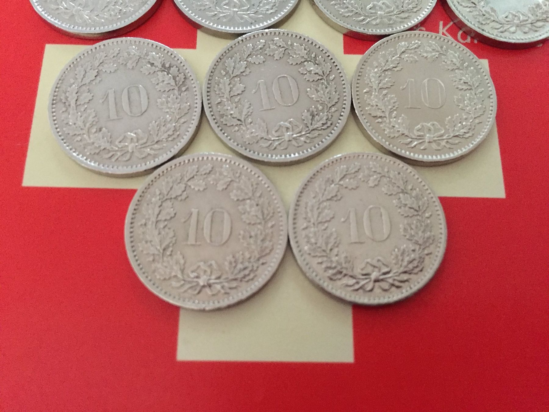 Tutti le monete: 10 Rappen 1970 - 1979 komplett – Usato da Elsau venduto da herbybay 5