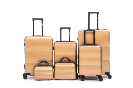 6er Reisekoffer Reisegepäck POLYCARBONAT Gold NEU
