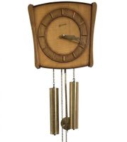 Wanduhr „Le Castel“ Mid-Century Design – Echtholz & Messing