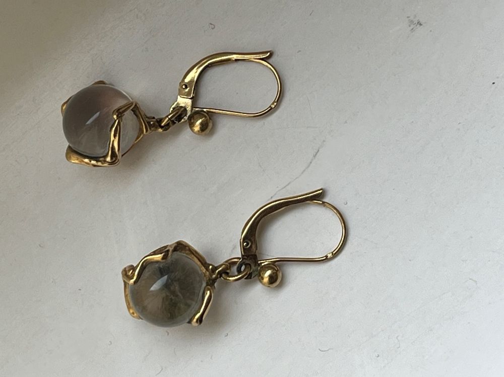 Boucles d'Oreilles Anciennes Or Ivoire Camee