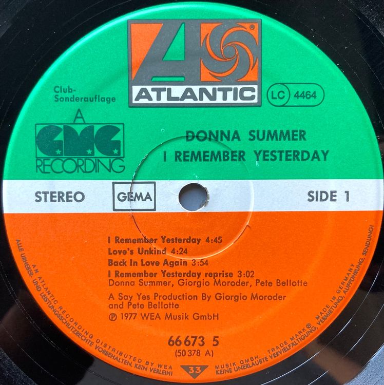 DONNA SUMMER I REMEMBER YESTERDAY Kaufen auf Ricardo