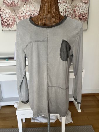Langarmshirt, Silber, Made in Italy, M