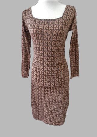 Gr. 34 MISSGUIDED längeres Kleid braun ANLIEGEND