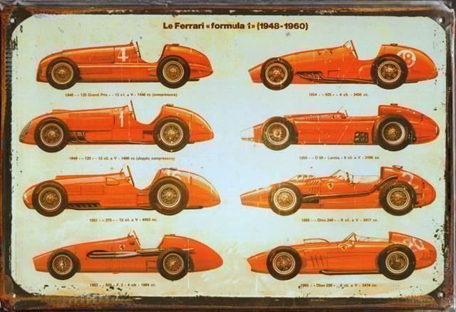 Ferrari Insegne: Rusty Blechschild-FERRARI FORMU1948-60 - 30 x 40 cm – Nuovo e nell'imballaggio originale da Rupperswil venduto da big-one-sale