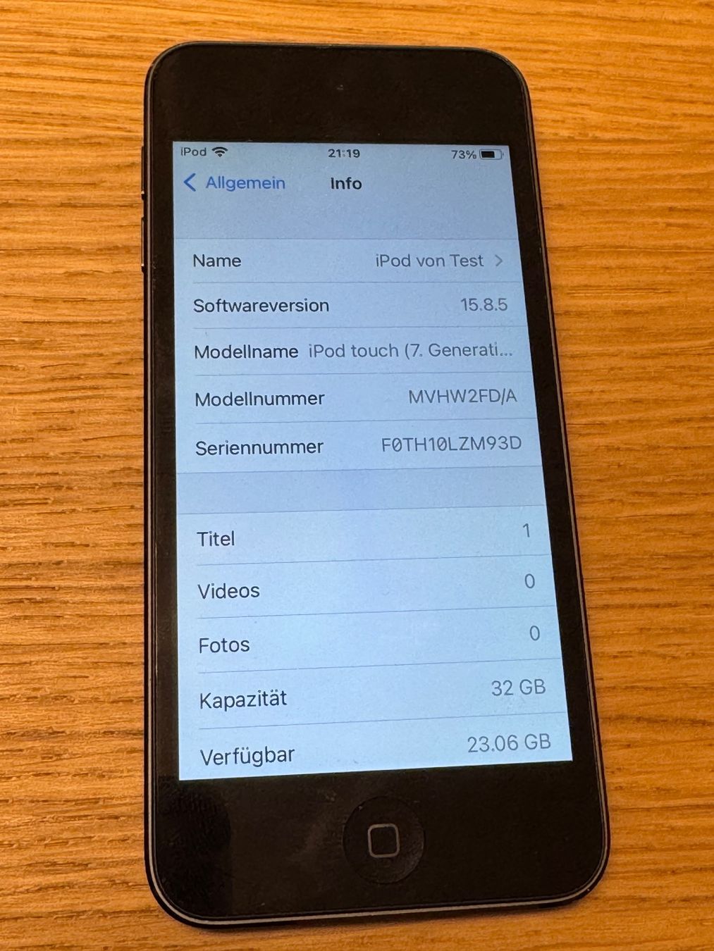 Apple Lettore multimediale portatile: iPod Touch 7th gen – Usato da Zollikofen venduto da lagavulin03 2
