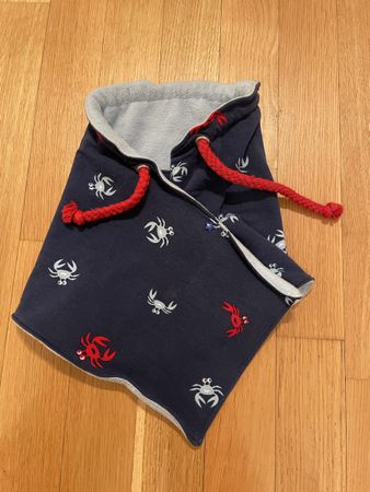 Winter Schal , Schauchschal  mit Krabbenmotiv, Handmade,