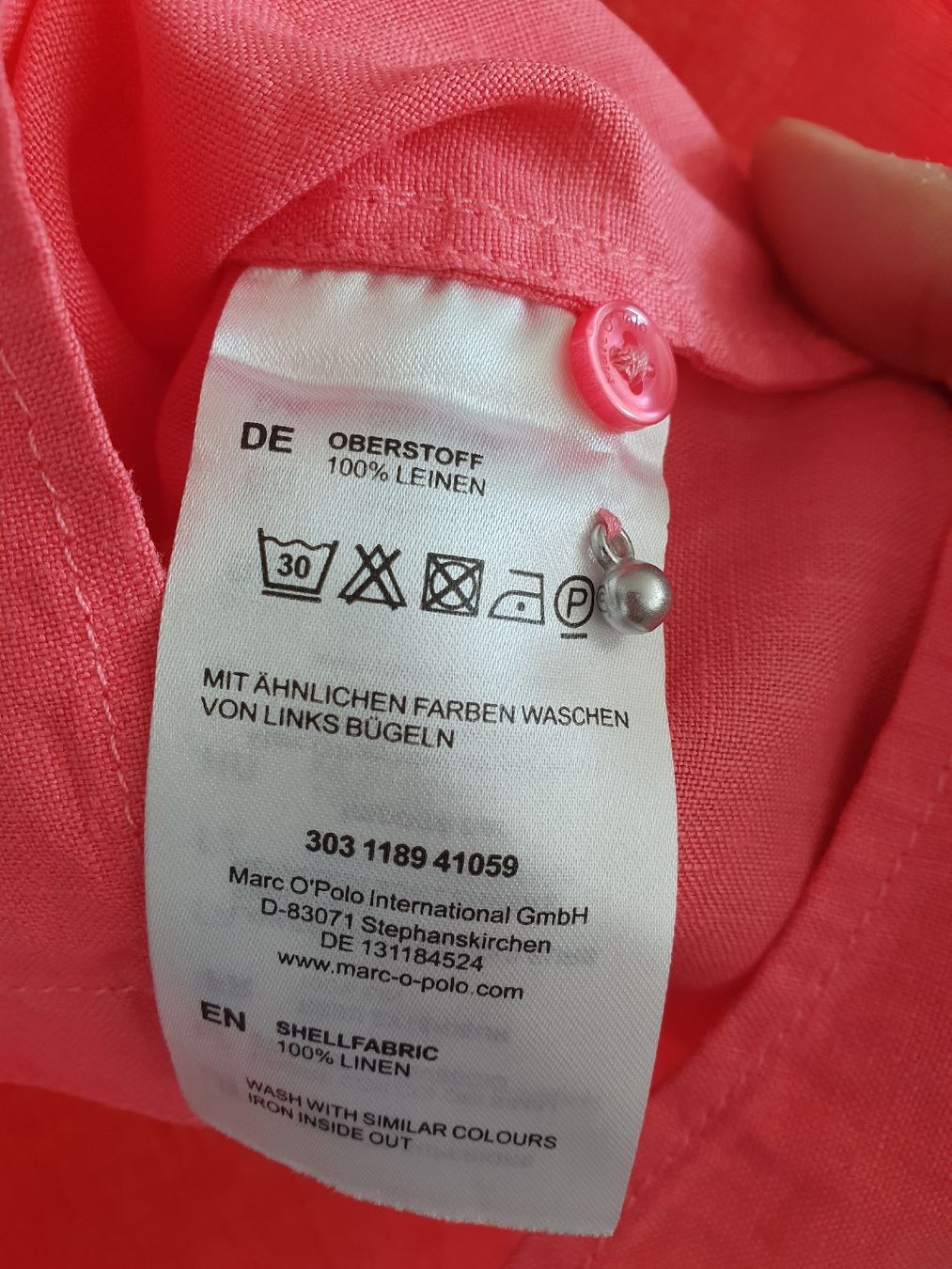 Marc O'Polo Camicette: Marc O'Polo Leinenbluse, pink, Gr. 40 – Usato da Steinach venduto da Xamax18 5