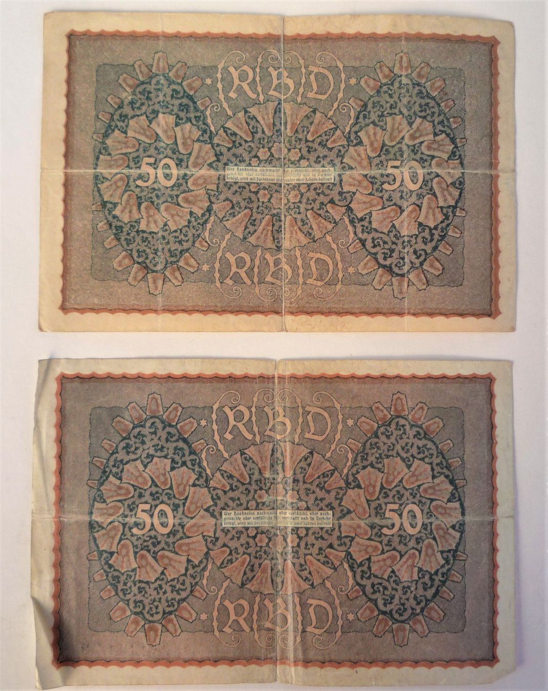 Banconote: 2 x 50 Mark Reichsbanknote – Usato da Rafz venduto da Sonnenblume305 1