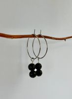 Creolen Silber - hypoallergen - Lavasteinperle - handmade