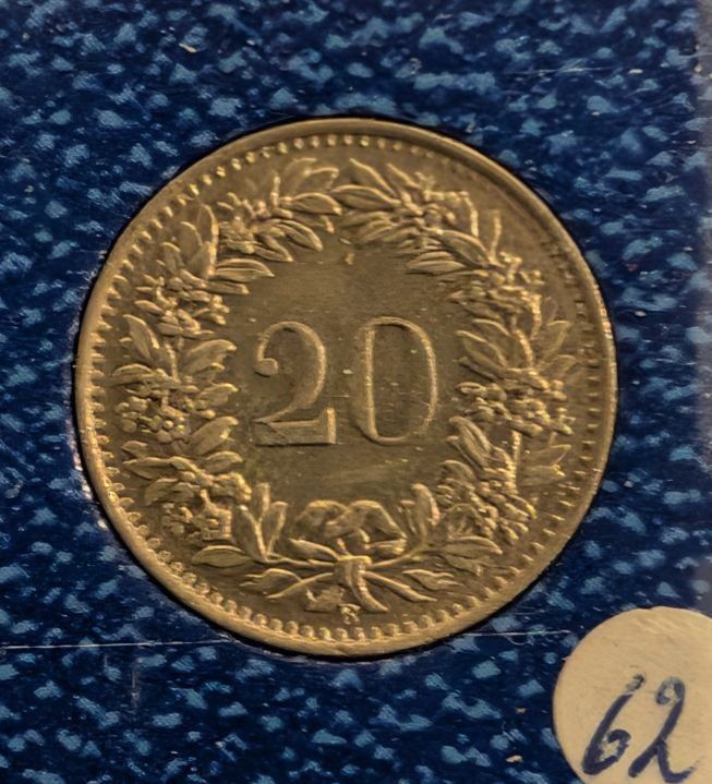 Tutti le monete: 20 Rappen 1962 – Usato da Arch venduto da coinsandmore 1