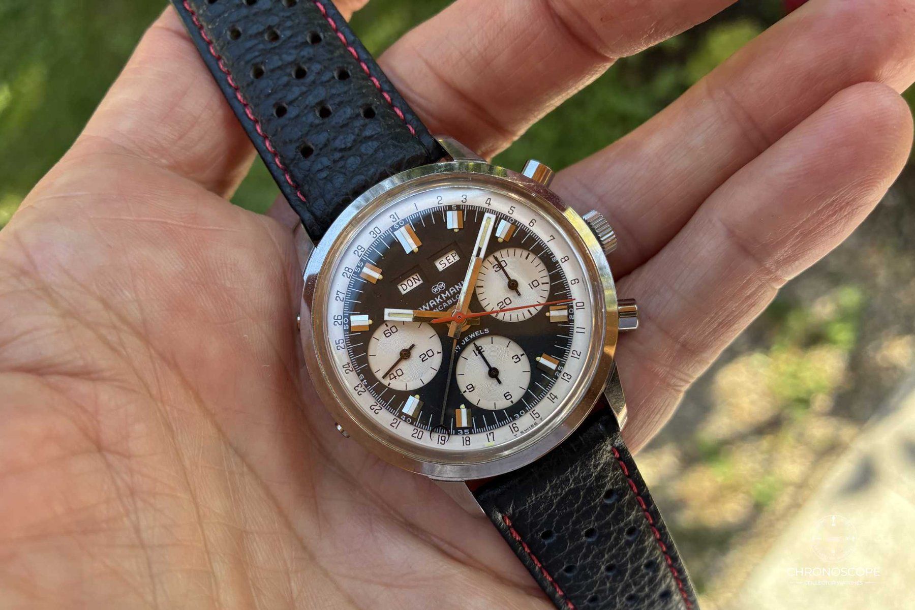 Orologi: Wakmann Triple Calendar Chronograph – Usato da Luzern venduto da ChronoScope6004 7
