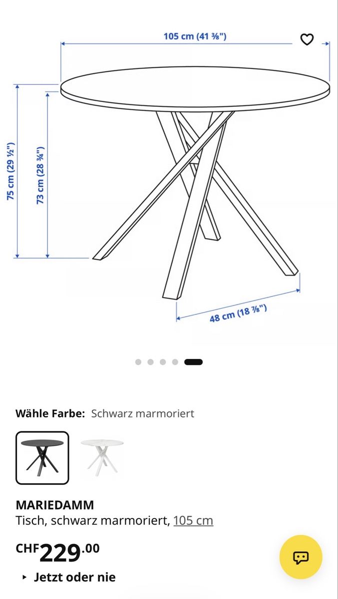 Tables: IKEA Esstisch mit Marmor obtik – Neuf (Voir description) à Niederwangen BE par delixdrew 2