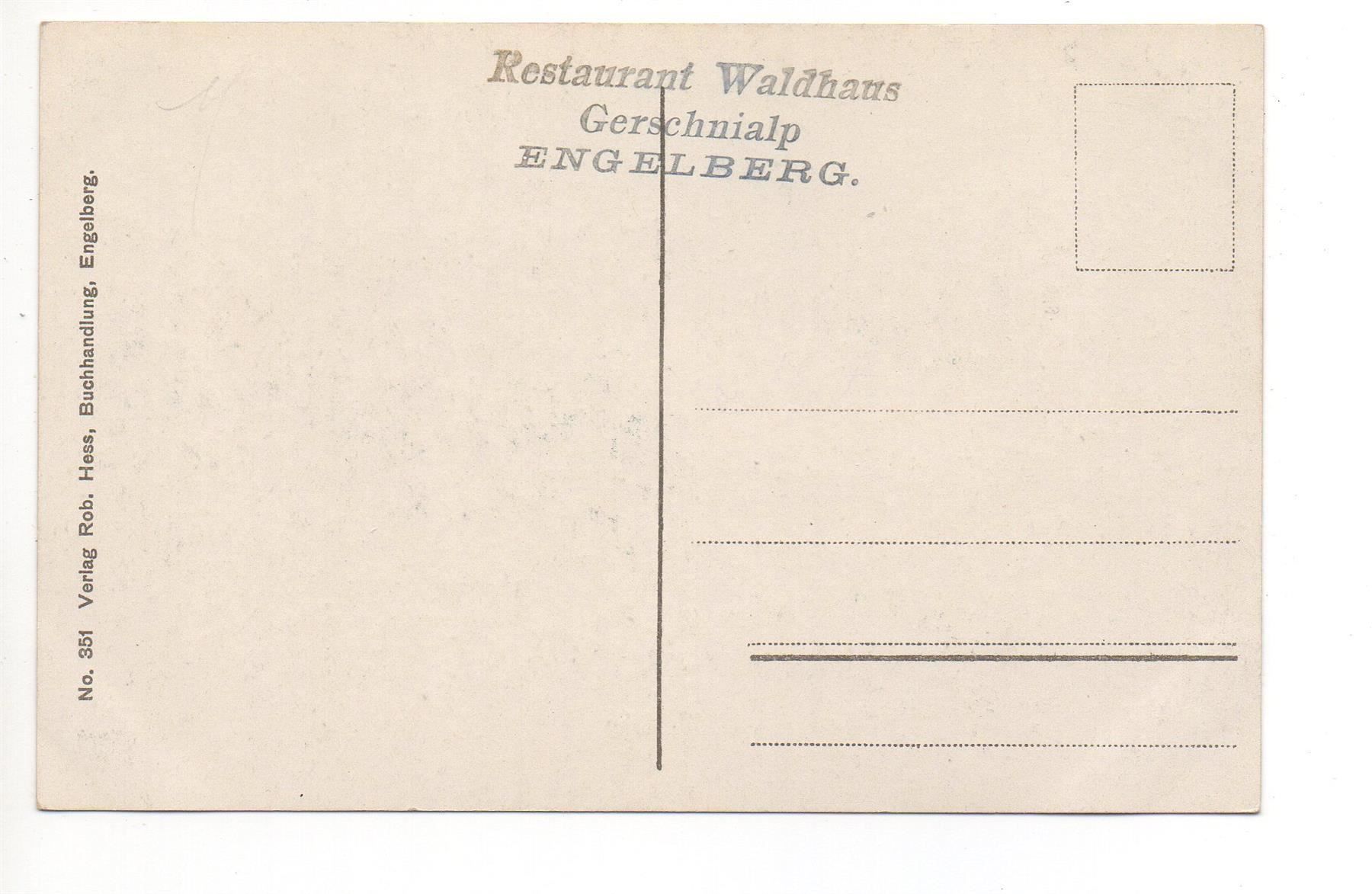 Cartoline postali: ENGELBERG Resaurant Waldhaus Gerschnialp – Nuovo (secondo la descrizione) da Jona venduto da philajona 1