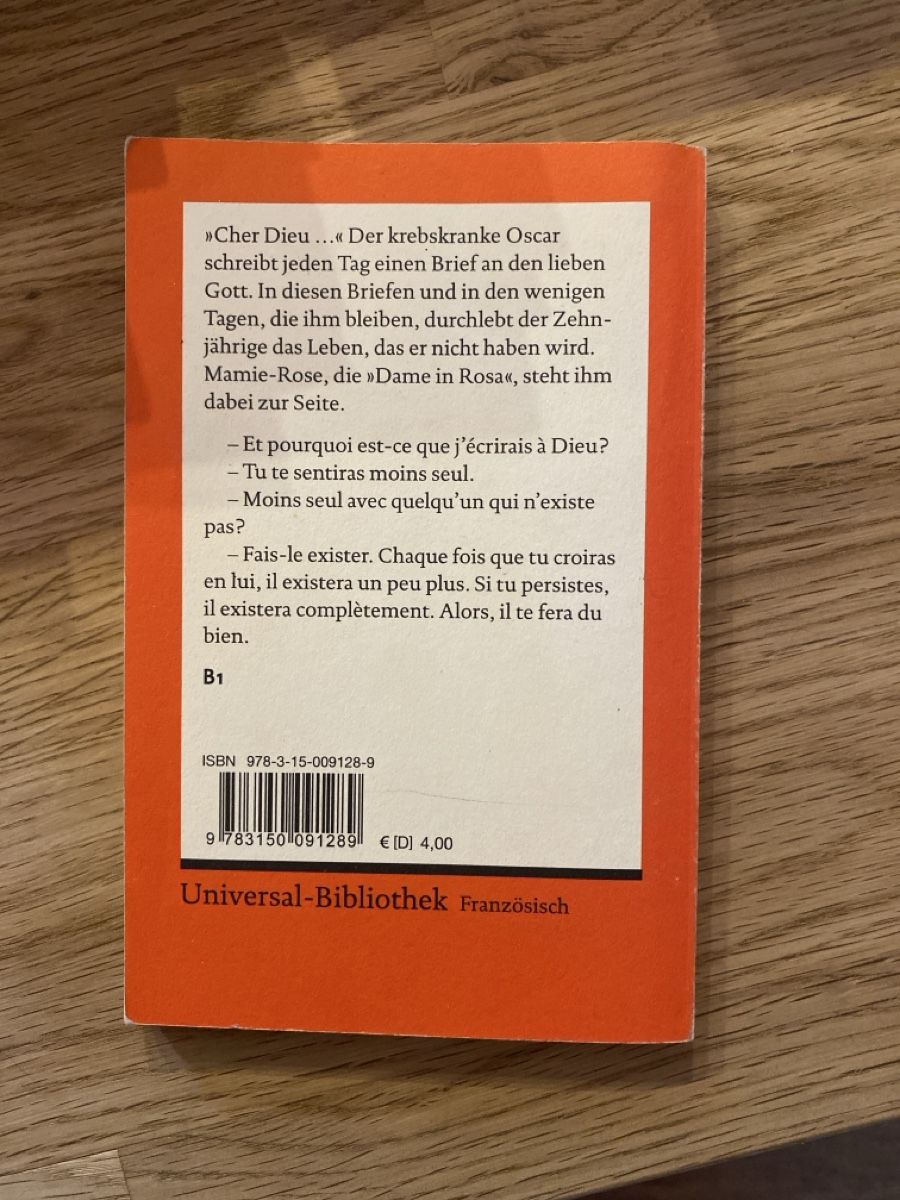 Libri: Oscar et la dame rose - Reclam – Usato da Holderbank SO venduto da amiragerber 1