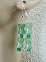 HANDARBEIT & NEU: JADE, AVENTURIN OHRSCHMUCK SILBERHAKEN 925