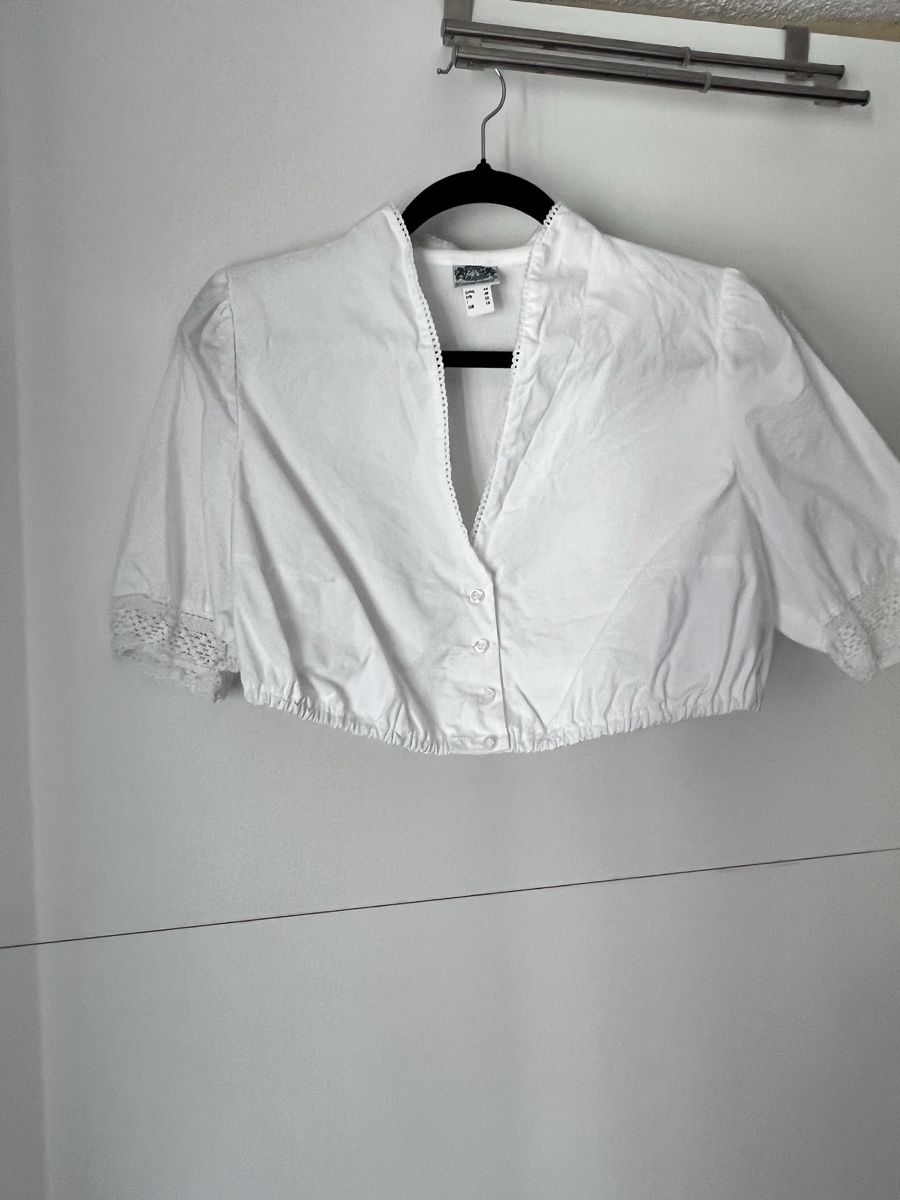 Camicette: Hammersschmid Trachtenbluse Weiss Gr. 44  – Usato da Unterterzen venduto da syllalex