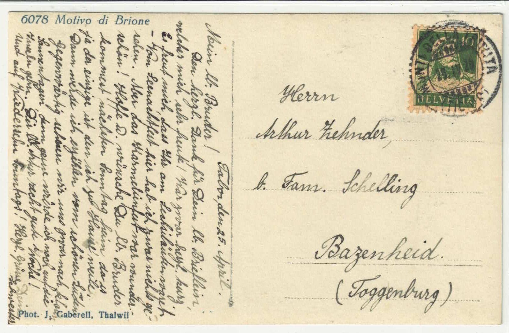 Cartoline postali: Motivo di Brione - animee – Usato da Ettingen venduto da Kartenplanet 1