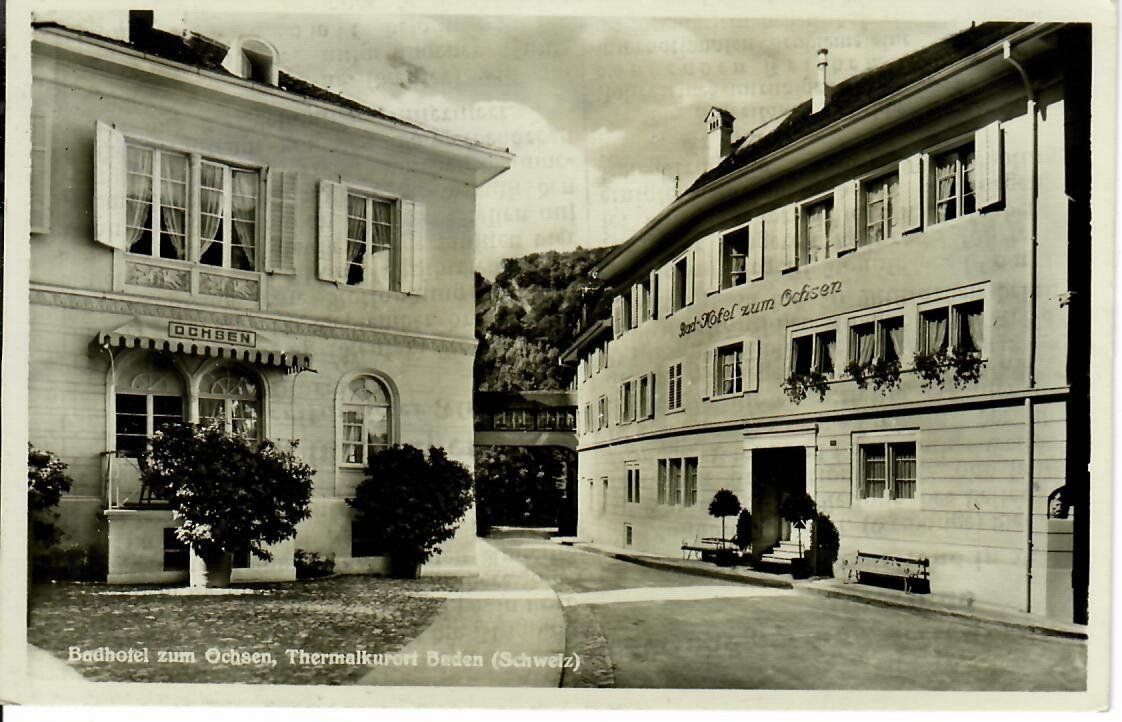 Cartoline postali: Badhotel Ochsen - Baden  1940 – Usato da Hochdorf venduto da Ziegel-16
