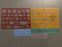 Schablonen Set, Buchstaben, Zahlen, Symbole, Top Zustand
