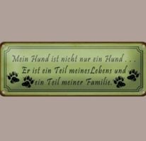🔥 MEIN HUND IST FAMILIE Blechschild 🎀 27x10cm OVP 🔥