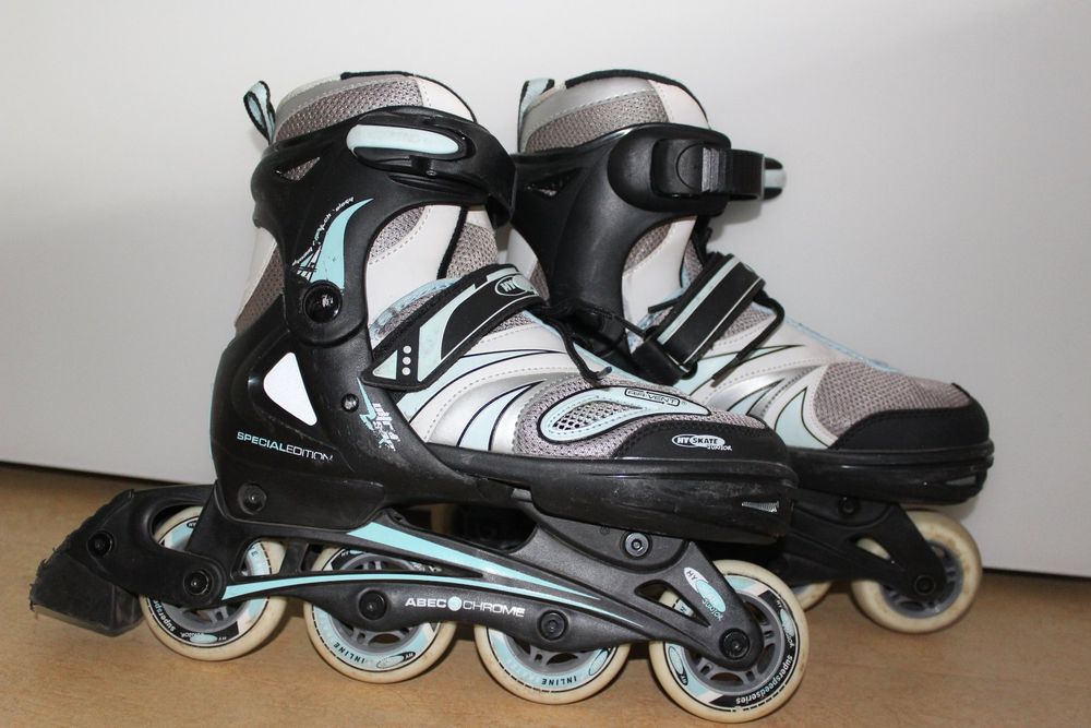 Powerslide Inline Skates Rocket Grey – Größenverstellbar Für Kinder, Grau/Grün, Mit ABEC 7 Kugellagern, Artikelnummer 940674