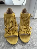 Minelli Yellow Fringed Heels, Size 37