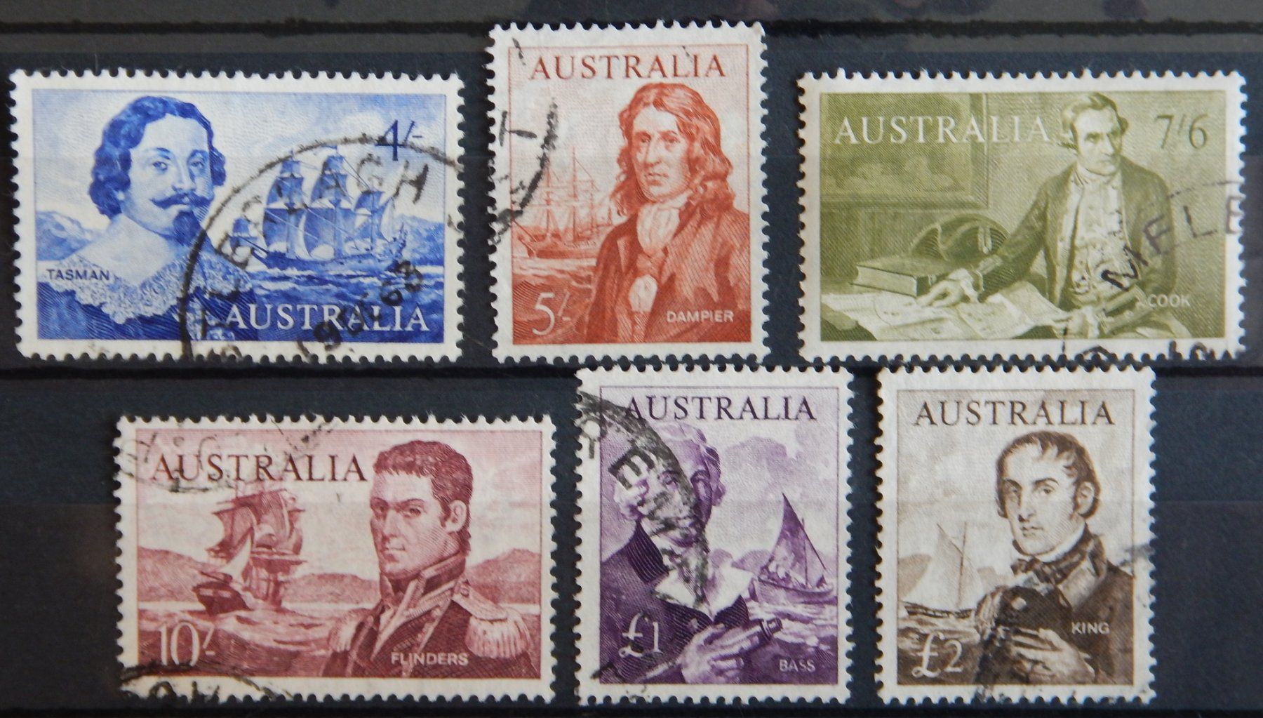 Tutti i francobolli: Australien Kat. 331-336 gest. 1963 Kat. 120 Euro – Usato da Zürich venduto da Muehlekauf