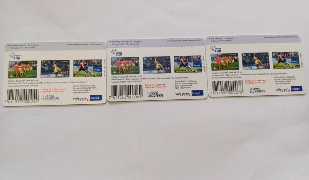 Swisscom Cartes de téléphone: 8x Taxkarten Invacare, Fussball, Wintersport – D'occasion à Walenstadt par emynmuil1 5