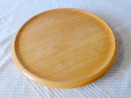 Seriertablett , drehbar, Holz mit robustem Metallkugellager