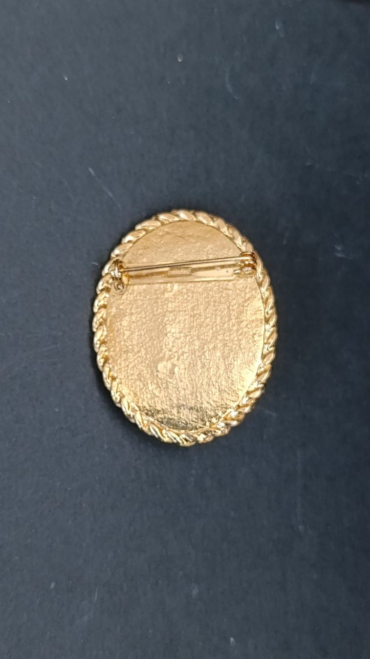 Spille & Fermagli: Broche Vintage Dorée avec Cabochon Turquoise ! – Usato da Genève venduto da EcrinVintage 1