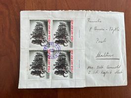 Viererblock Feld Art. RGT 6 auf Brief (3997)