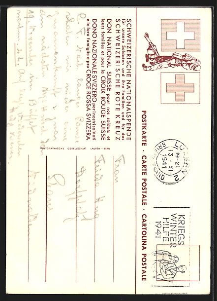 Fotos, Briefe & Postkarten: sign. H. Beutler: Schweizerisches Rot-Kr – Gebraucht aus Berlin von bartko-reher 1