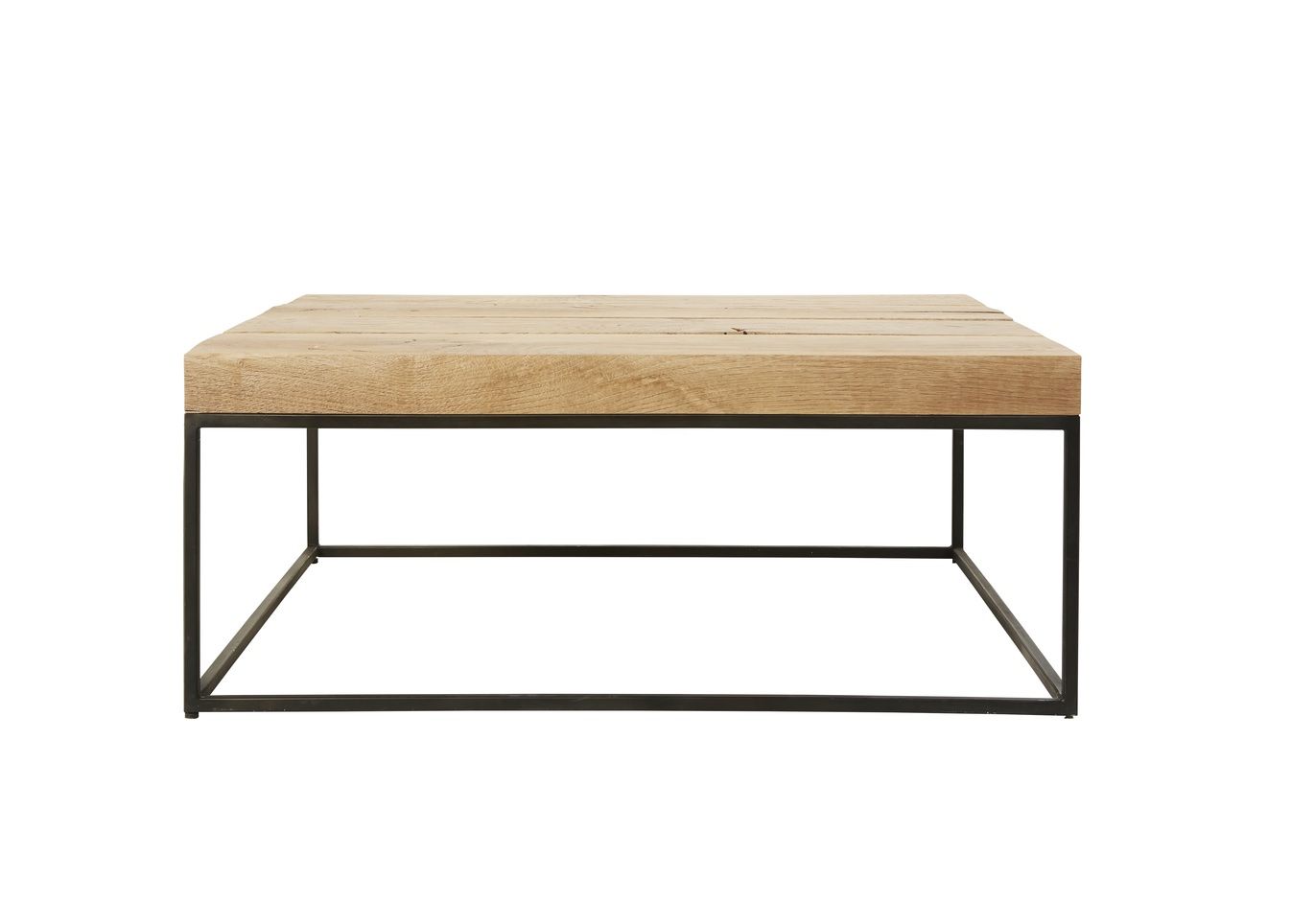 Maisons du monde Tische: Table basse carrée en chêne massif et métal noir – Neu (gemäss Beschreibung) aus Lausanne von Greenbyaudrey 2