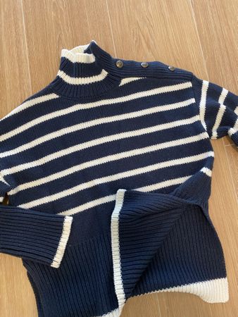 Pull Five Paris rayé bleu et blanc taille S boutons