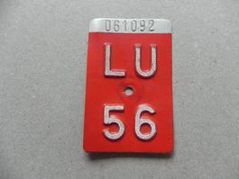 Velonummer Velo Rad Nummer LU 56 Luzern 1956 Geschenk Bike